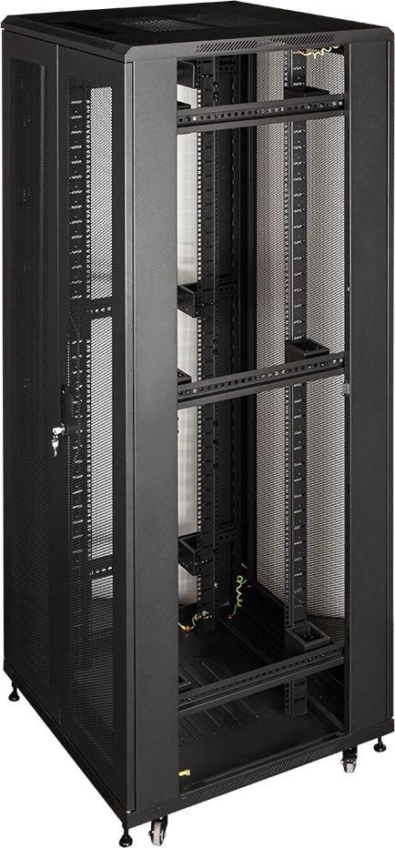 Шкаф серверный Lanmaster (TWT-CBB-47U-8X10-P1) напольный 47U 800x1000мм пер.дв.перфор. задн.дв.перфор.2-хст. 2 бок.пан. 800кг черный 926мм 131.2кг 2277мм IP20 металл