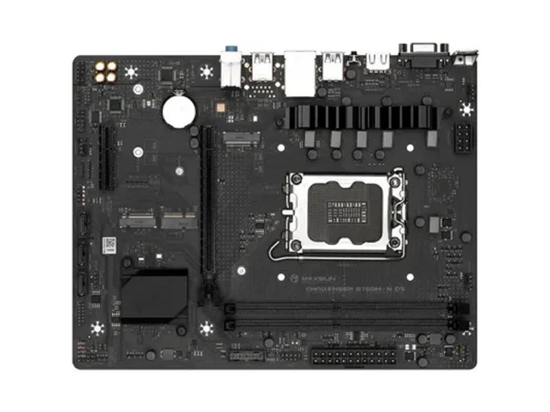 MAXSUN MS-Challenger B760M-N D5 V2 (Socket 1700, mATX, 2*DDR5, VGA/HDMI, 3*SATA3, 2*M.2, 1xPCI-E x16 /1xPCI-E x4, 4*USB 2.0, 2*USB 3.2 Gen1 , LAN 1*1G, RTL)