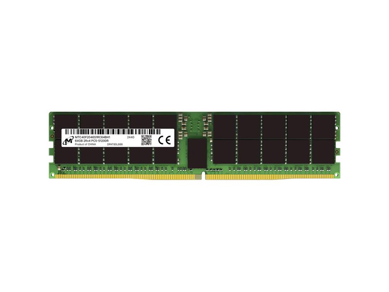 Память оперативная/ Micron 64GB DDR5 6400 MT/s CL52 2Rx4 ECC Registered DIMM 288pin pulled