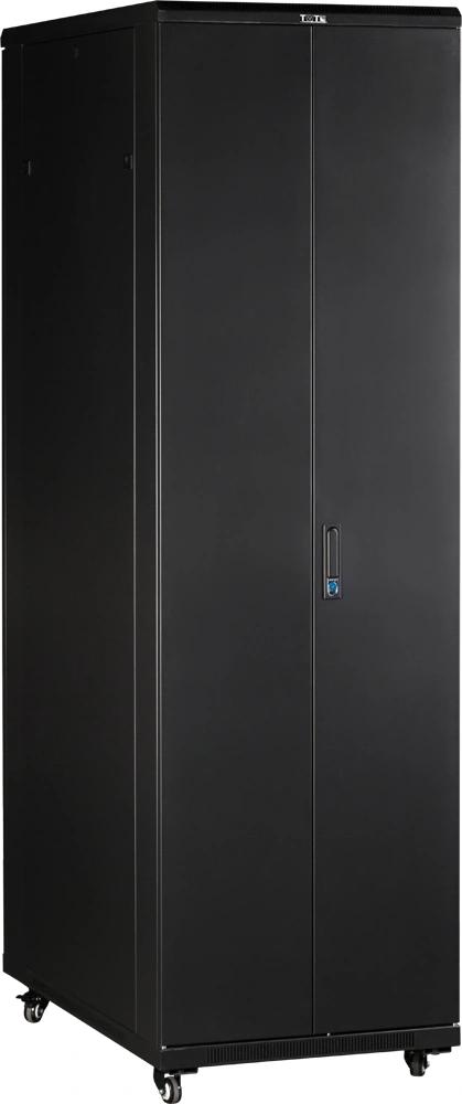 Шкаф серверный Lanmaster (TWT-CBB-47U-6X6-G1) напольный 47U 600x600мм пер.дв.стекл металл 2 бок.пан. 800кг черный 526мм 95кг 2277мм IP20 металл