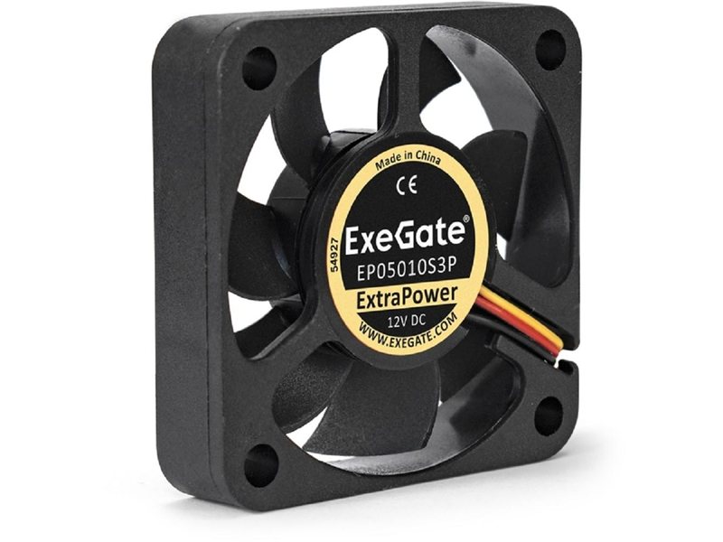Exegate EX283367RUS Вентилятор ExeGate ExtraPower EP05010S3P, 50x50x10 мм, подшипник скольжения, 3pin, 5000RPM, 25dBA
