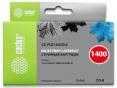 Картридж струйный Cactus CS-PGI1400XLC PGI-1400 голуб.пигм. (12мл) для Canon MB2050/MB2350/MB2040/MB2340 с чипом
