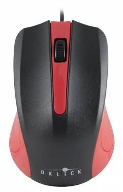 Мышь Оклик 225M черный/красный оптическая 1200dpi USB для ноутбука 3but (288237)