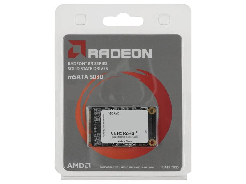 Твердотельный накопитель SSD AMD Radeon 512GB mSATA R3 Series