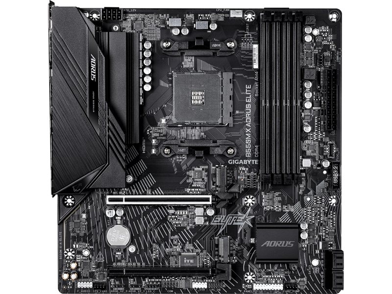 Материнская плата Gigabyte B550M X A ELITE Soc-AM4 AMD B550 4xDDR4 mATX AC`97 8ch(7.1) 2.5Gg RAID+HDMI+DP