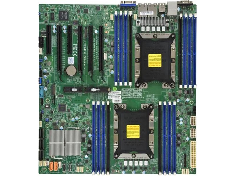 Материнская плата Материнcкая плата SuperMicro MBD-X11DPI-N-B E-ATX Up to 2TB 3DS ECC RDIMM 14 SATA3 4 USB 2.0 ports 5 USB 3.0 ports 1 VGA port, 2x1GbE (272242) (incl. 1x I/O Shield MCP-260-00042-0N, 2x CBL-0044L )