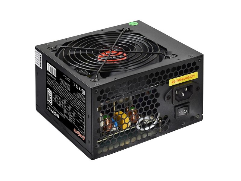 Exegate EX282040RUS-OEM Блок питания 500W ExeGate 500PPH-LT OEM, ATX, black, 80+, APFC, 12cm, 24p, (4+4)p, 5*SATA, 3*IDE
