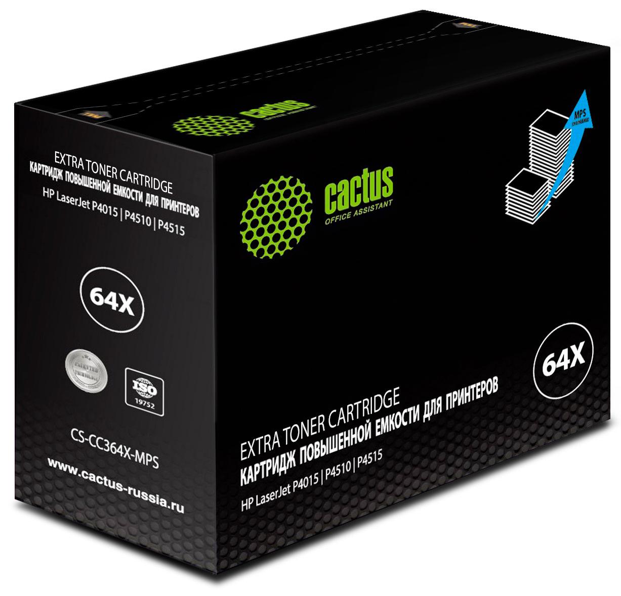 Картридж лазерный Cactus CS-CC364X-MPS CC364XX черный (30000стр.) для HP LJ P4015/P4510/P4515