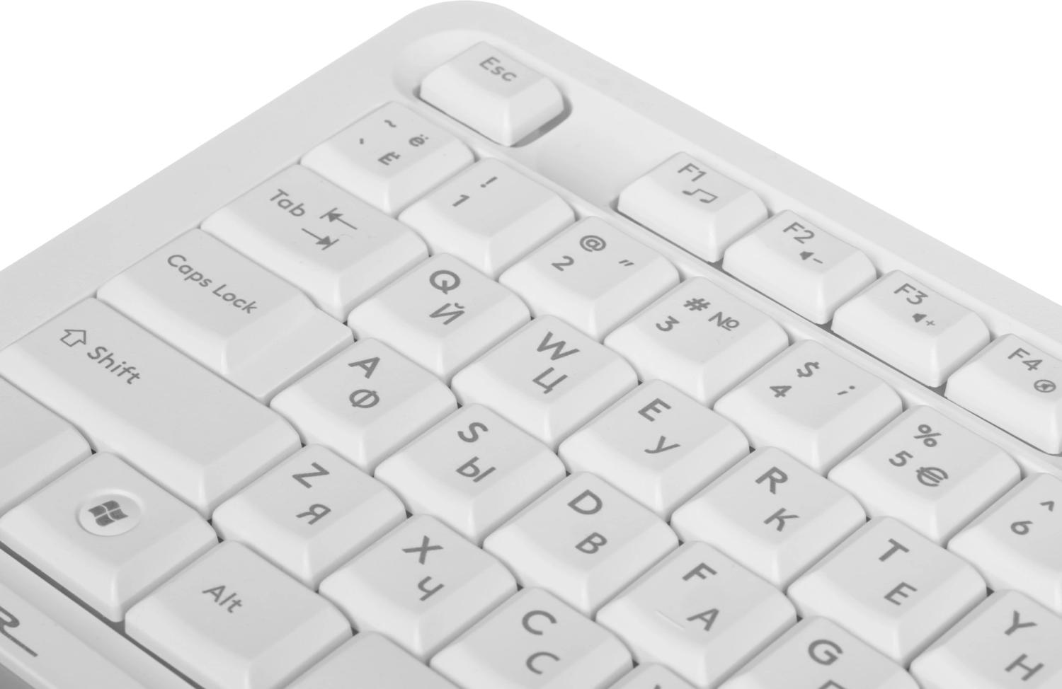Клавиатура + мышь A4Tech Fstyler F1010 клав:белый/серый мышь:белый/серый USB Multimedia (F1010 WHITE)