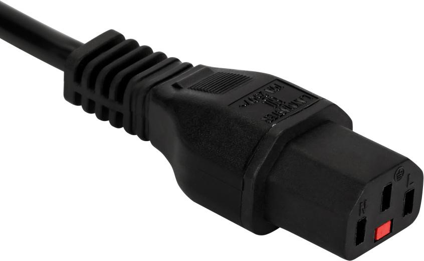Шнур питания Lanmaster LAN-PP13L/SH-1.8-BK C13-Schuko проводник.:3x0.75мм2 1.8м 220В 10А черный