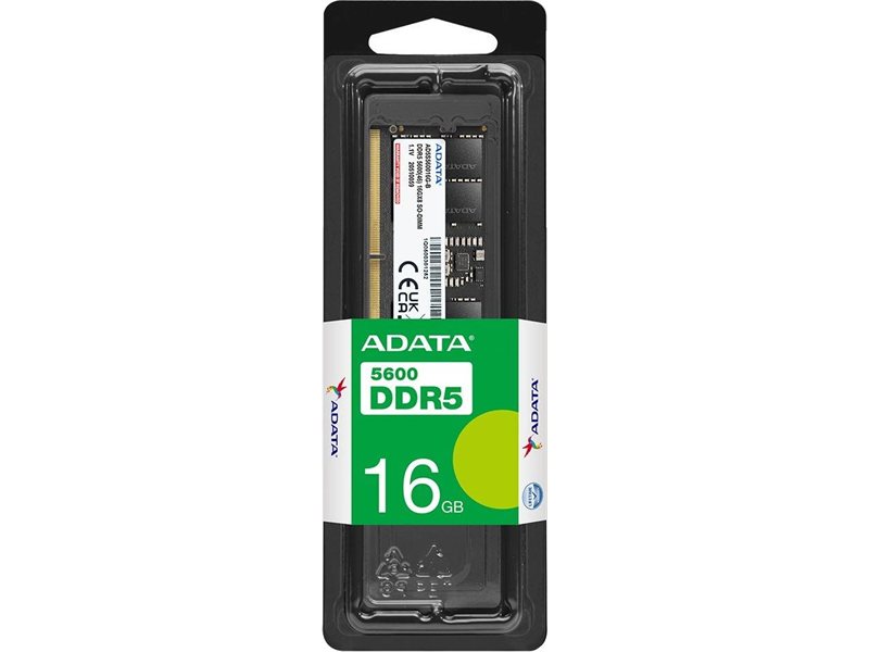 Память DDR5 16GB 5600MHz A-Data AD5U560016G-S RTL PC5-44800 CL46 DIMM UDIMM 288-pin 1.1В single rank Ret