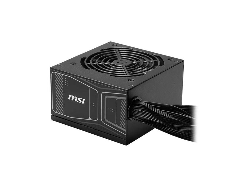 Блок питания ПК/ Power Supply MSI MAG A750GN PCIE5, 750W 80+ Gold (ATX, 3.1, PCIe 5.1, Non-modular, 1x24(20+4)pin, 2xCPU 8(4+4)pin, 2xPCIe*2 8(6+2)pin, 1x12VHPWR (450W), 4xSATA3, 2xMOLEX4pin, Active, 120x120mm, 140x150x86mm, APFC, black)
