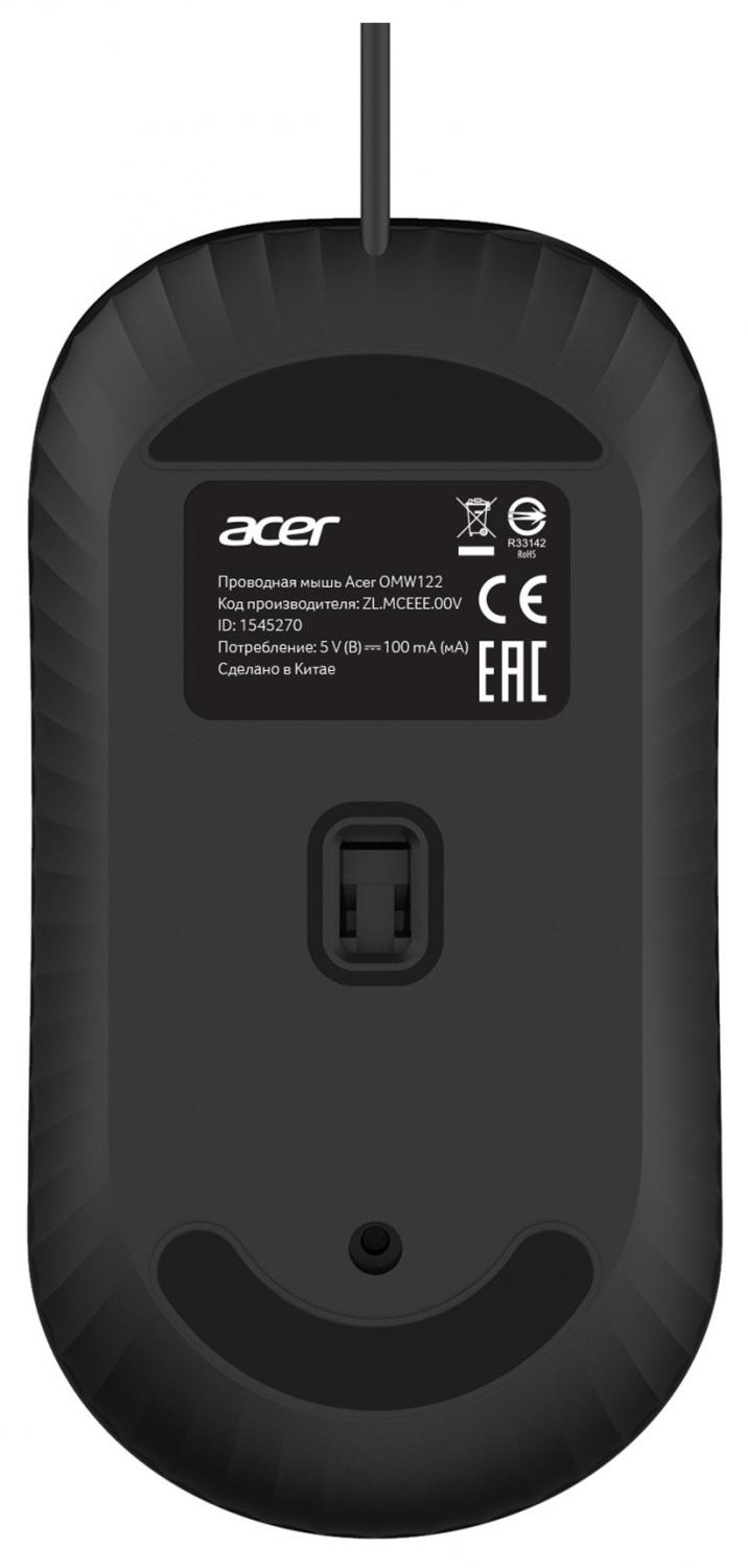 Мышь Acer OMW122 черный оптическая 1200dpi USB 3but (ZL.MCEEE.00V)