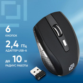 Мышь Оклик 455MW черный оптическая 1600dpi беспров. USB для ноутбука 6but (945818)
