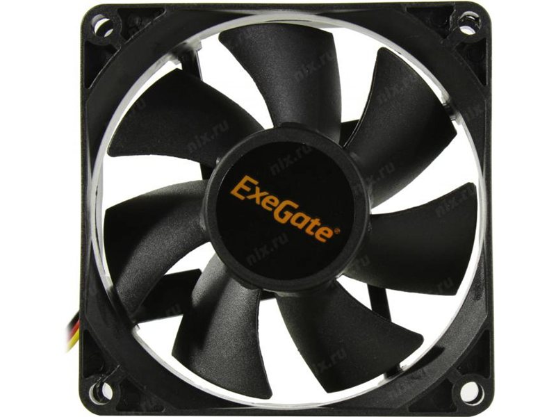 Exegate EX283376RUS Вентилятор ExeGate ExtraSilent ES08025H3P, 80x80x25 мм, Hydraulic bearing (гидродинамический), 3pin, 1800RPM, 21dBA