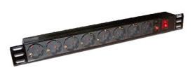Блок распределения питания Lanmaster TWT-PDU19-10A8P гор.размещ. 8xSchuko базовые 10A