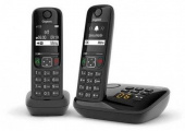 Р/Телефон Dect Gigaset AS690A DUO черный (труб. в компл.:2шт) автооветчик АОН