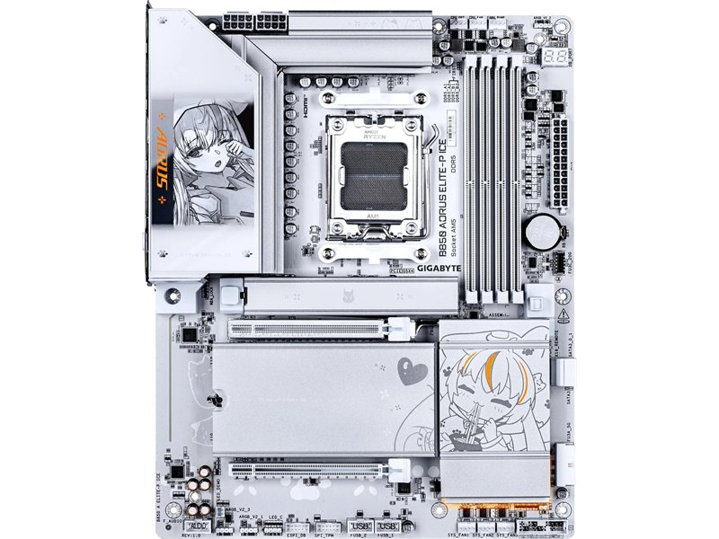 Материнская плата Gigabyte B850 A ELITE-P ICE Socket AM5 AMD B850 4xDDR5 ATX AC`97 8ch(7.1) 5Gigabit RAID+HDMI
