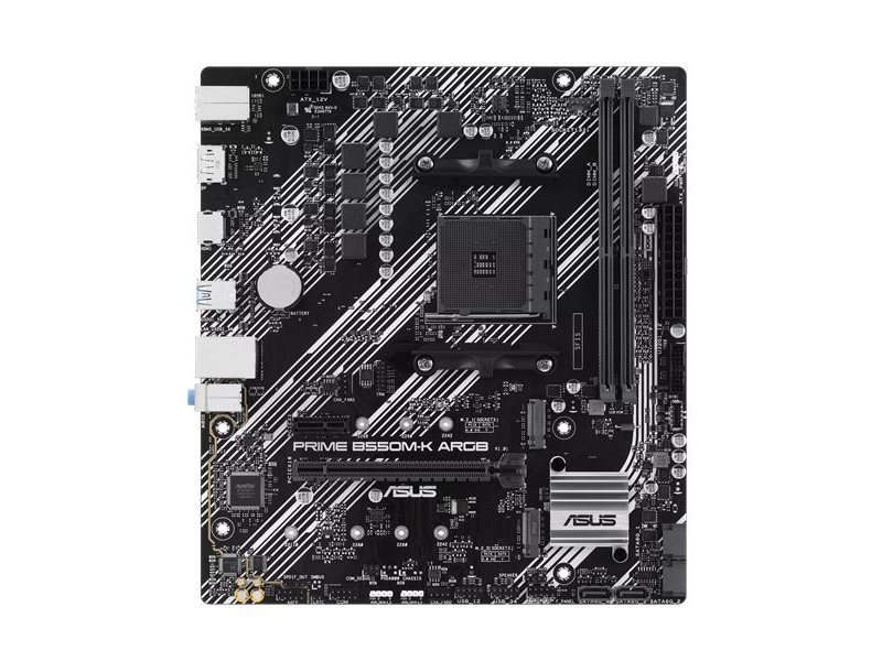 Материнская плата Asus PRIME B550M-K ARGB Soc-AM4 AMD B550 2xDDR4 mATX AC`97 8ch(7.1) GbLAN RAID+HDMI+DP