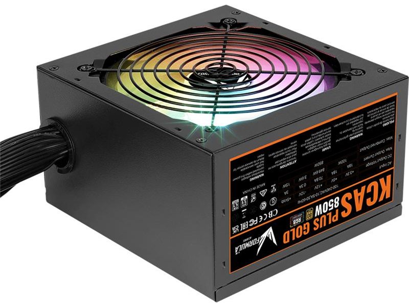 блок питания Formula V Line KCAS PLUS GOLD 850W RGB, 850W, ATX3.1/PCIe5.1, APFC, 80+ Gold, 12cm Fan