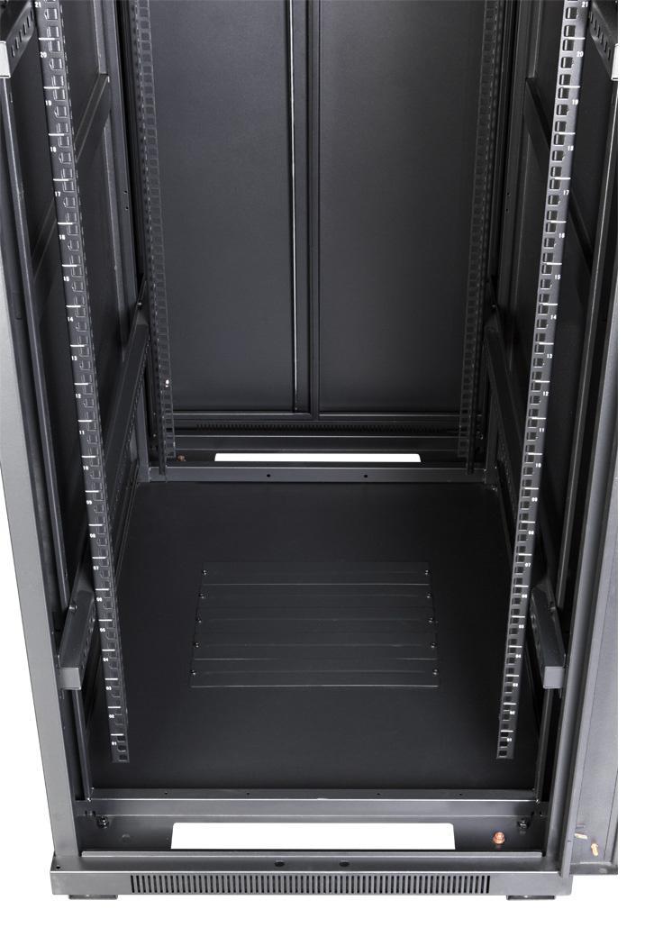 Шкаф серверный Lanmaster (TWT-CBB-42U-8X10-G1) напольный 42U 800x1000мм пер.дв.стекл задн.дв.двуст. 2 бок.пан. 800кг черный IP20