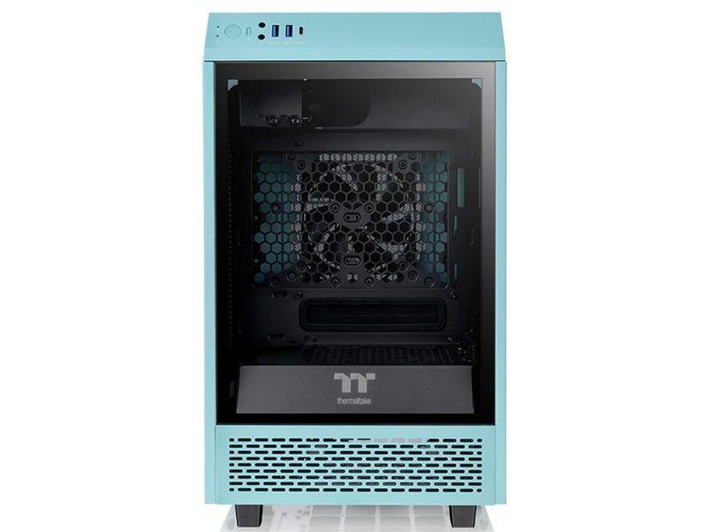 Корпус Thermaltake The Tower 100 Turquoise голубой без БП miniITX 1x120mm 3x140mm 2xUSB3.0 audio bott PSU