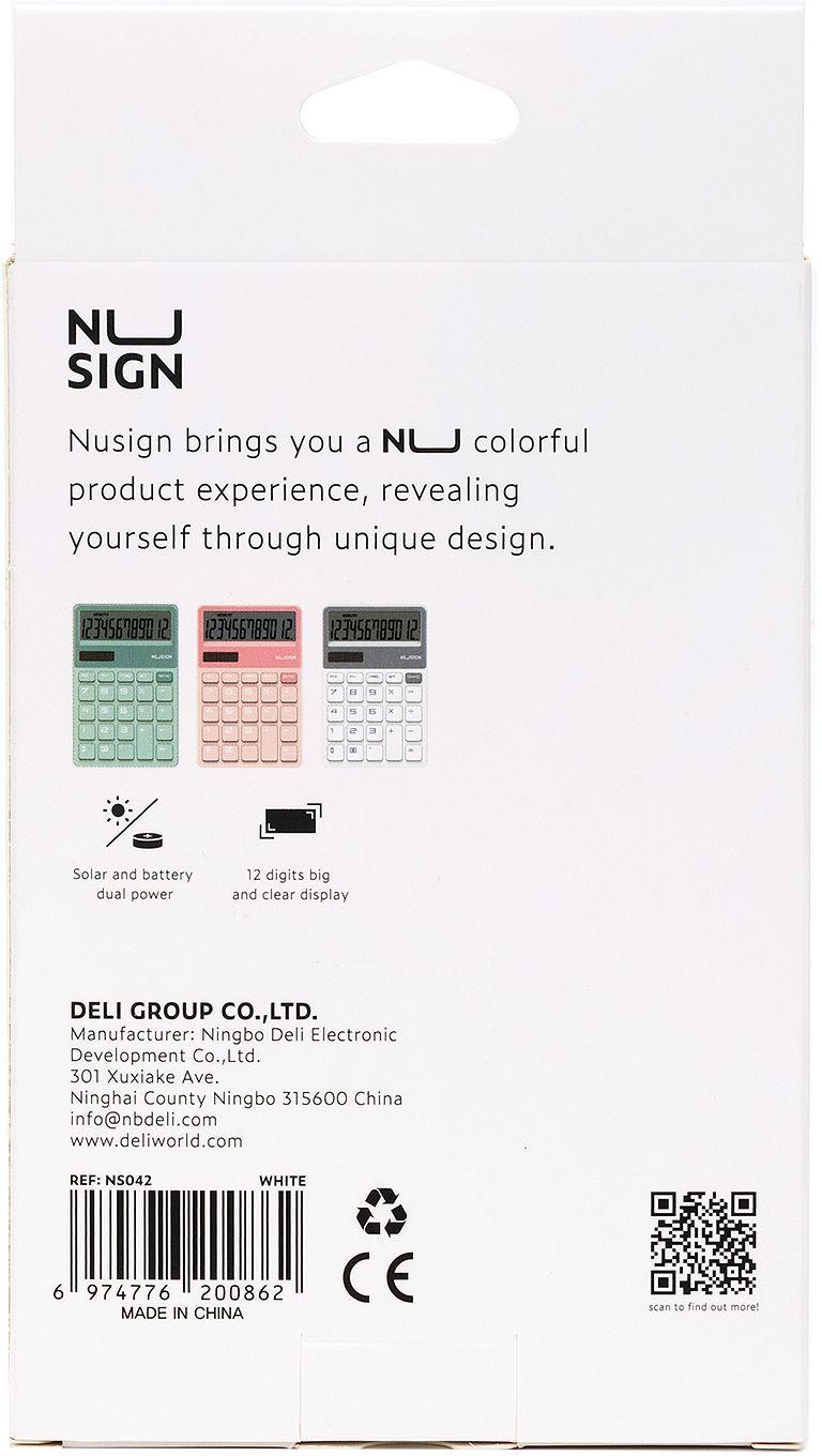 Калькулятор настольный Deli Nusign ENS042WHITE белый 12-разр.