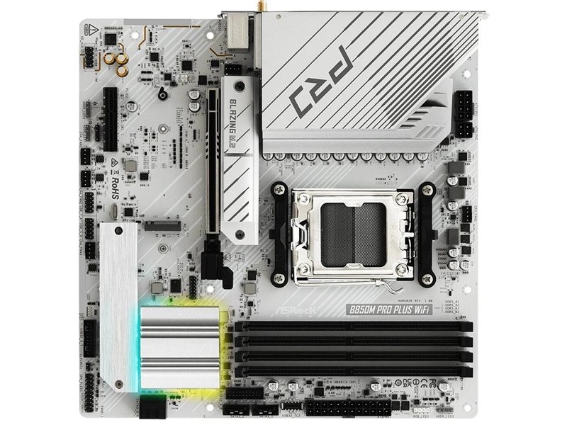 Материнская плата Asrock B850M Pro Plus WiFi Socket AM5 AMD B850 4xDDR5 mATX AC`97 8ch(7.1) 2.5Gg RAID+HDMI+DP