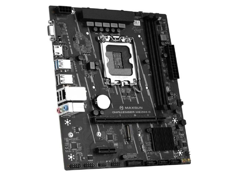 MAXSUN MS-Challenger H610M-D (Socket 1700, mATX, 2*DDR4, VGA/HDMI, 3*SATA3, 1*M.2, 1*PCIEx16/1*PCIEx1, 4*USB 2.0, 2*USB 3.2 Gen1, LAN 1*1G, RTL)