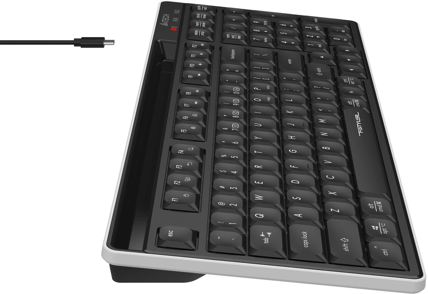 Клавиатура A4Tech FBX70C черный USB беспроводная BT/Radio slim