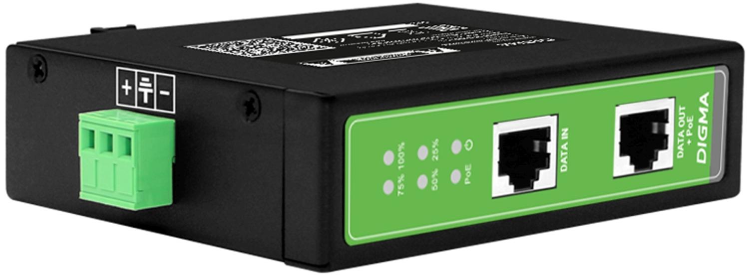 Инжектор PoE Digma DNP90W48GDXM 10/100/1000BASE-T 90Вт 37-57В(DC)