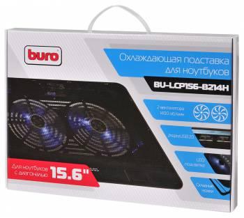 Подставка для ноутбука Buro BU-LCP156-B214H 15.6" 355x255x30мм 2xUSB 2x 140ммFAN 900г металлическая сетка/пластик черный