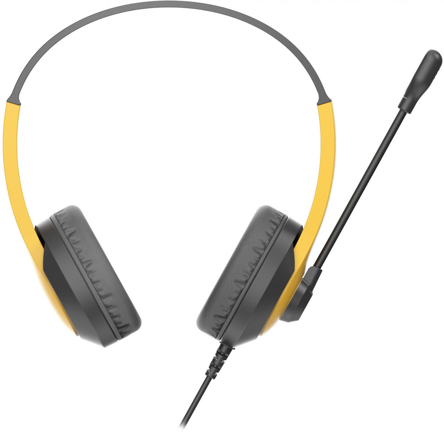 Наушники с микрофоном A4Tech Fstyler FH100U желтый/черный 2м накладные USB оголовье (FH100U (BUMBLEBEE))