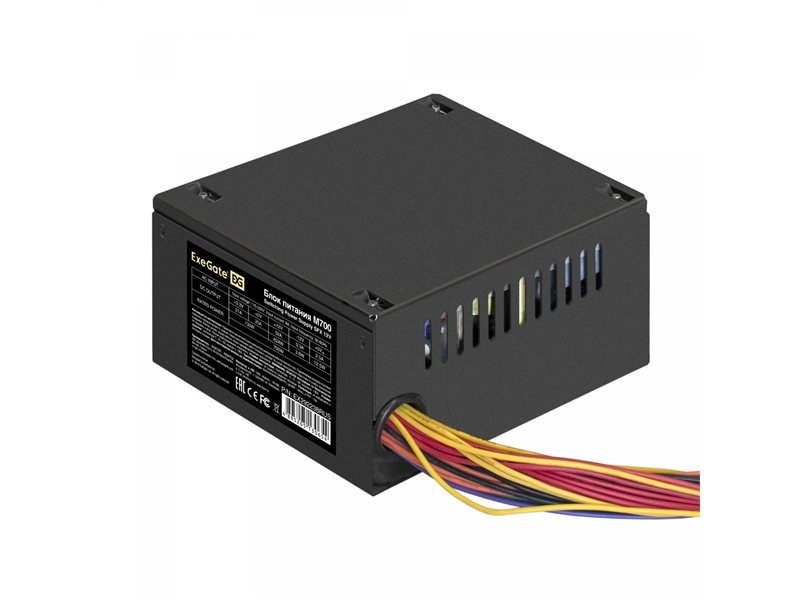 Exegate EX292238RUS Блок питания 700W ExeGate M700 (SFX, APFC, КПД 87% (80 PLUS Silver), 8cm fan, 24pin, (4+4)pin, 2xPCI-E, 3xSATA, 2xIDE, black)