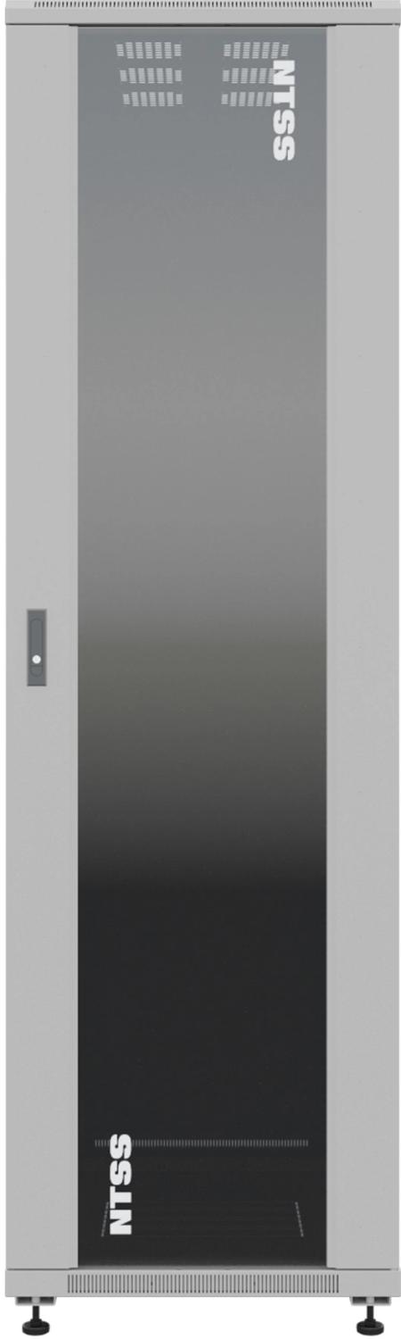 Шкаф серверный NTSS Премиум (NTSS-R47U60100GS) напольный 47U 600x1000мм пер.дв.стекл металл 900кг серый 910мм 113.8кг 2210мм IP20 сталь