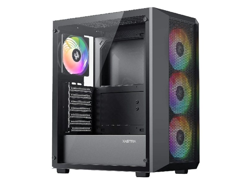 XASTRA Корпус A406 4ARGB Black ATX/Mesh/ tempered glass / 4x120mm ARGB PWM fans/ A406-4FC12A