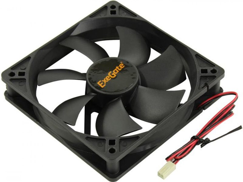 Exegate EX283385RUS Вентилятор ExeGate ExtraPower EP12025S2P, 120x120x25 мм, подшипник скольжения, 2pin, 1600RPM, 26dBA