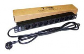 Блок распределения питания Lanmaster TWT-PDU19-16A9P-3.0 гор.размещ. 9xSchuko базовые 16A Schuko 3м