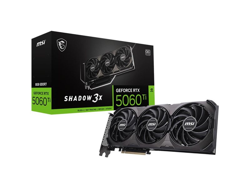 MSI RTX 5060 TI SHADOW 3X OC CLASSIC {GeForce PCI-E (RTX 5060 Ti 8G SHADOW 3X OC CLASSIC) 8GB GDDR7 128bit 5nm 2617/28000MHz HDMI 3*DP}
