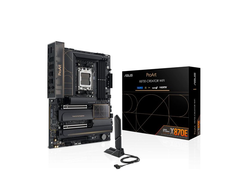 Материнская плата ASUS PROART X870E-CREATOR WIFI AM5 ATX 4xDDR5 3xPCIEx16 4xM.2 3xUSB-C DP HDMI 2.5GLAN 10GLAN  Wi-Fi 7