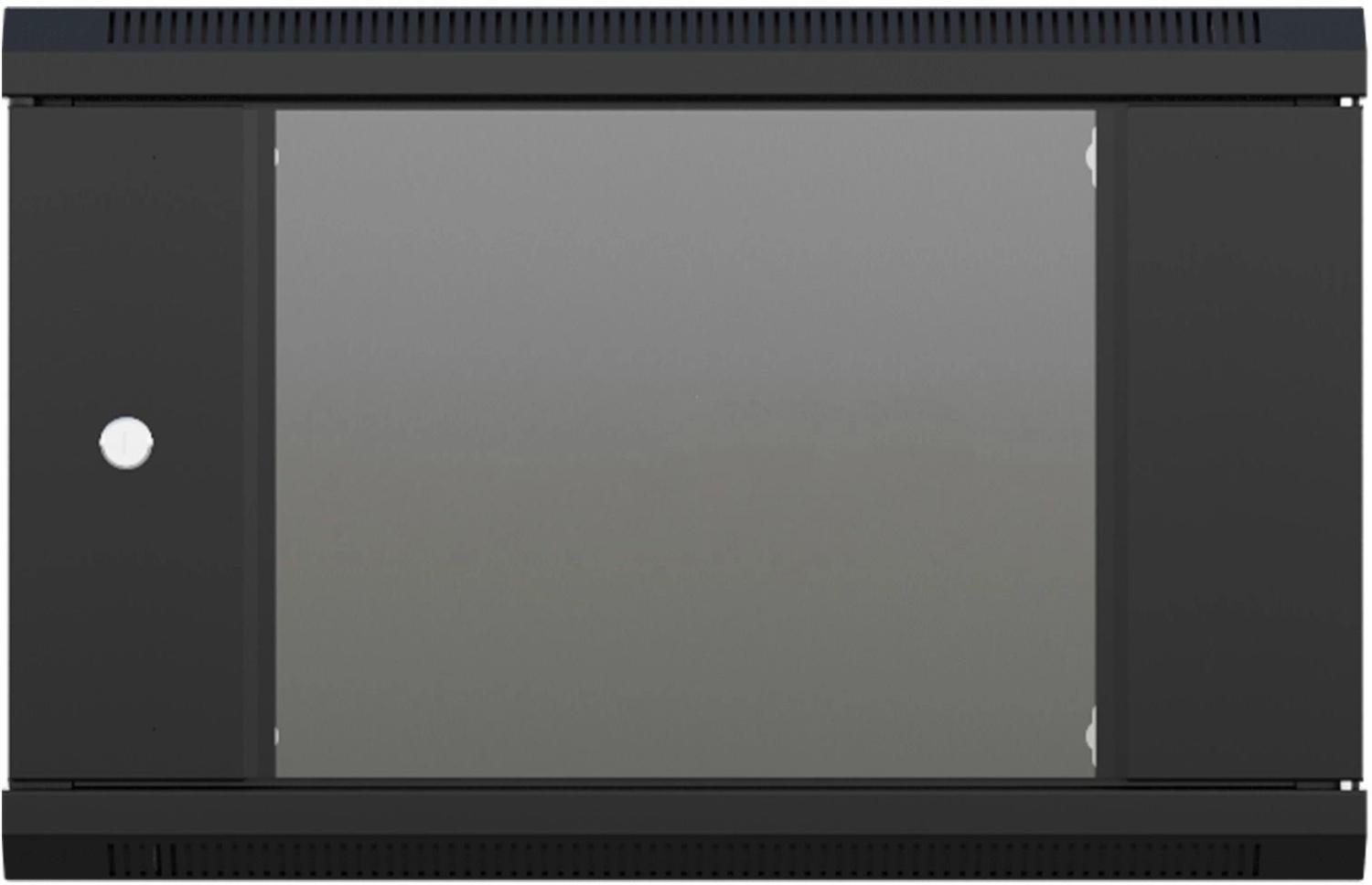 Шкаф коммутационный NTSS (NTSS-W9U6045GS-2BL) настенный 9U 570x450мм пер.дв.стекл 60кг черный 20.1кг 220град. IP20