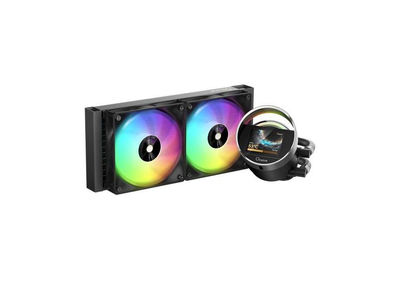 Система водяного охлаждения Ocypus Sigma L24 BK ARGB, 240mm, LCD Pump 2.4", 2x120mm ARGB fans, LGA115X/1200/1700/18XX, AM4/AM5