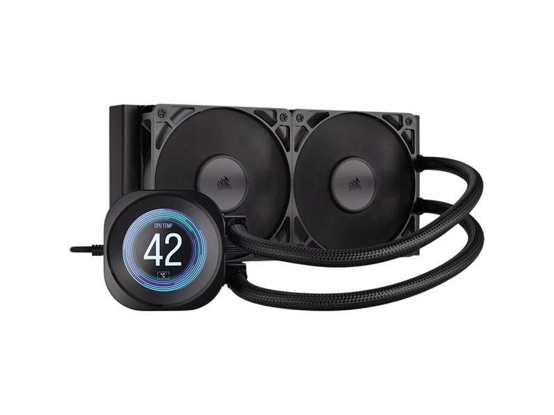 Система жидкостного охлаждения/ Water Cooling System Corsair NAUTILUS 240 RS LCD (240mm, Black/ Fans: 2x120mm, 72.8CFM, 36dBA, 2100RPM/ S: 1851, 1700, AM5, AM4)