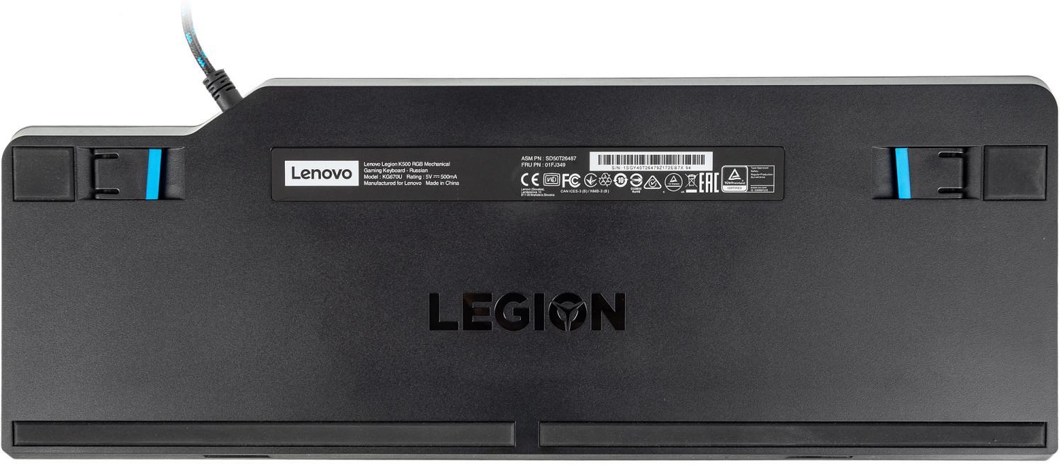 Клавиатура Lenovo K500 RGB механическая черный USB Multimedia for gamer LED (подставка для запястий) (GY40T26479) кабель 1.8м