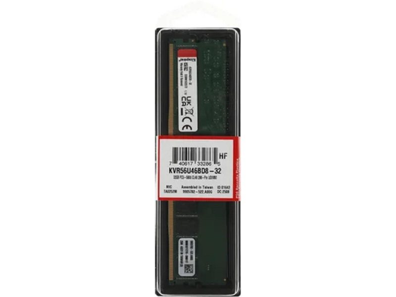 Kingston DDR5 DIMM 32GB 5600MT/s Non-ECC CL46 2Rx8 KVR56U46BD8-32