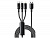 Rexant (18-7075) Кабель USB 3в1 Type-С (6A), Lightning (2,4A), micro USB (3A) 1,2м, в черной оплетке